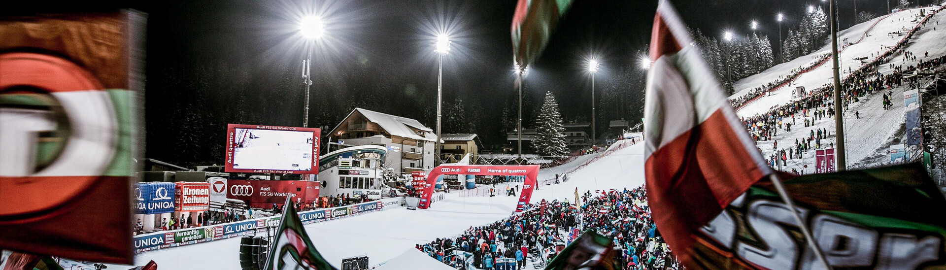 View from the crowd at the Ski World Cup in Flachau